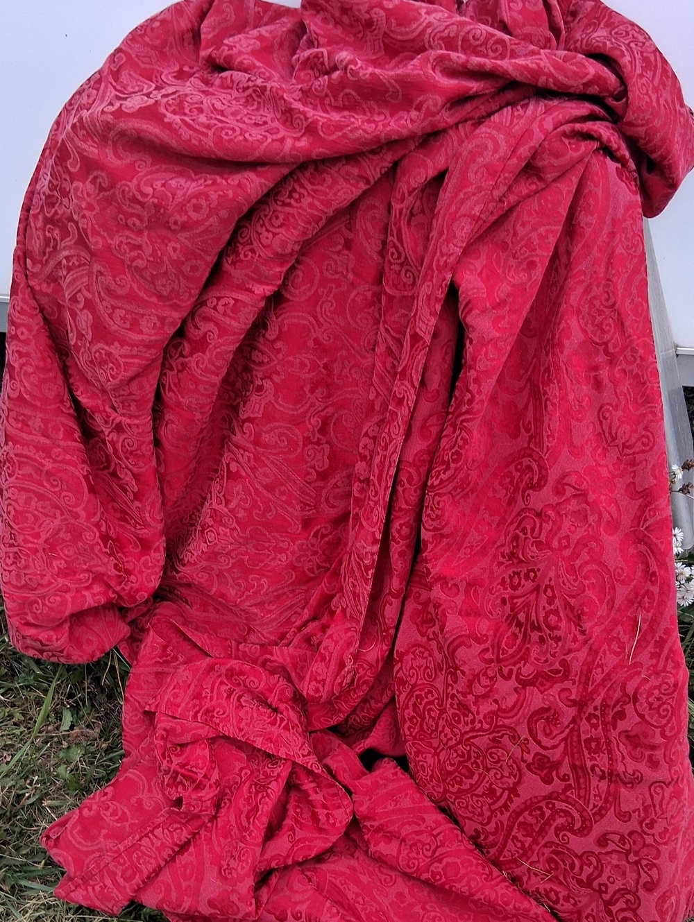 Vintage damask tablecloth large